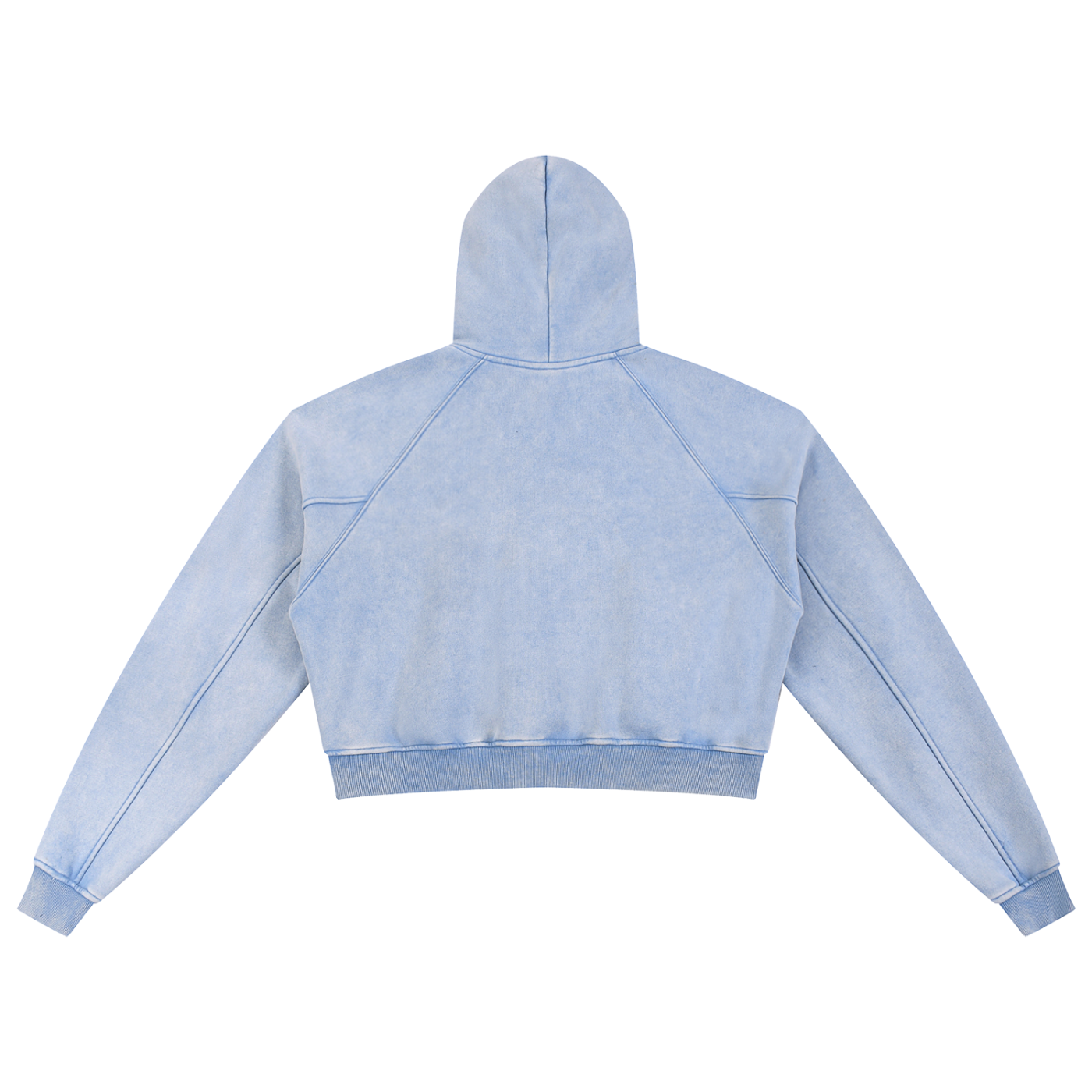 Washed Crop Hoodie - White Type