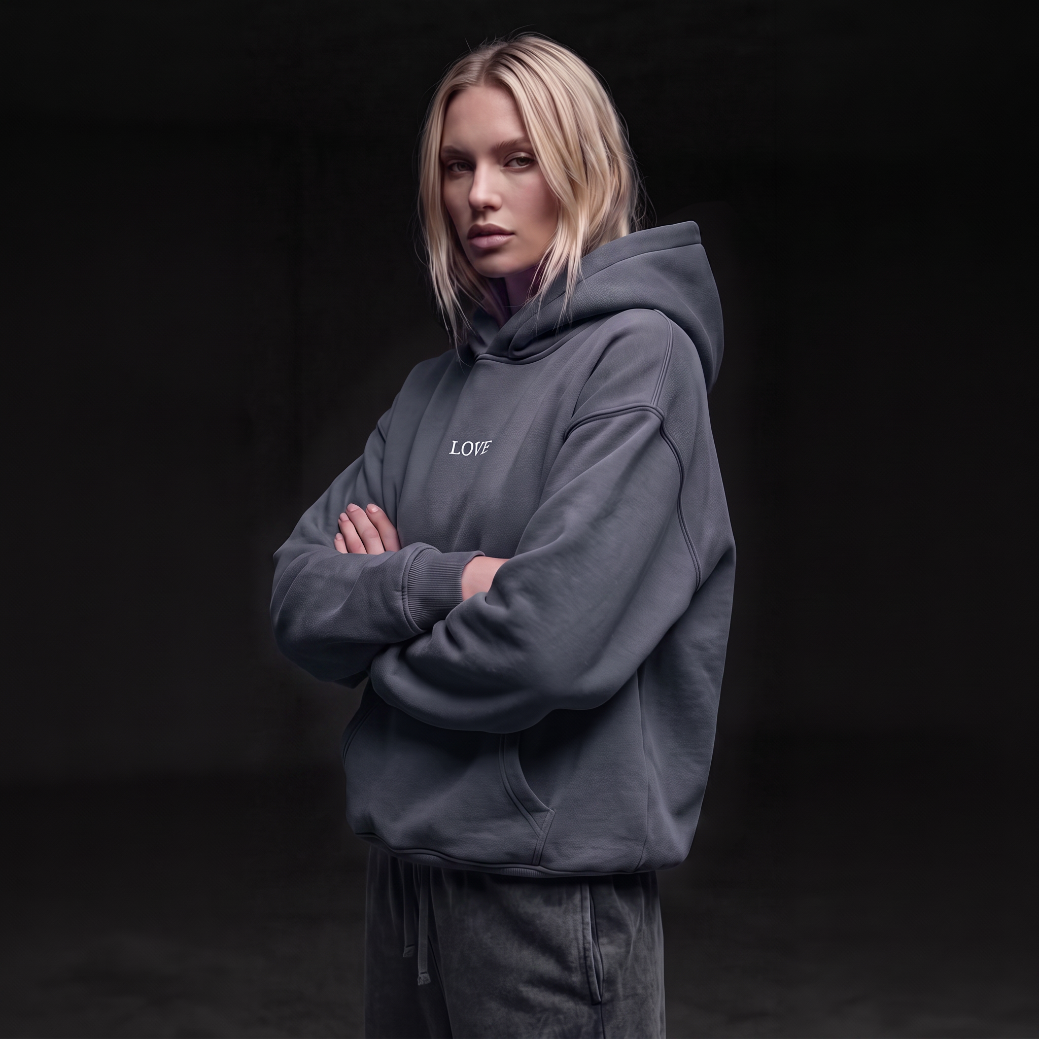Oversized Hoodie - White Type