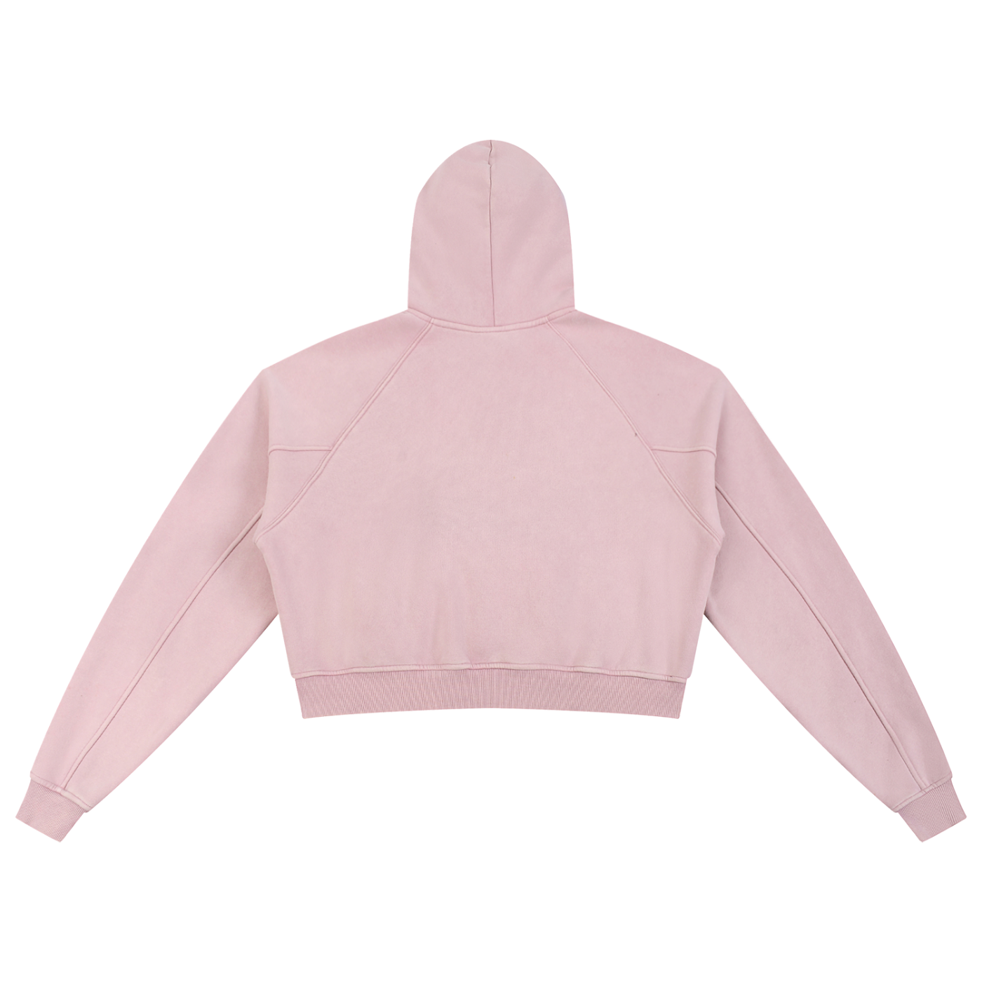 Washed Crop Hoodie - White Type