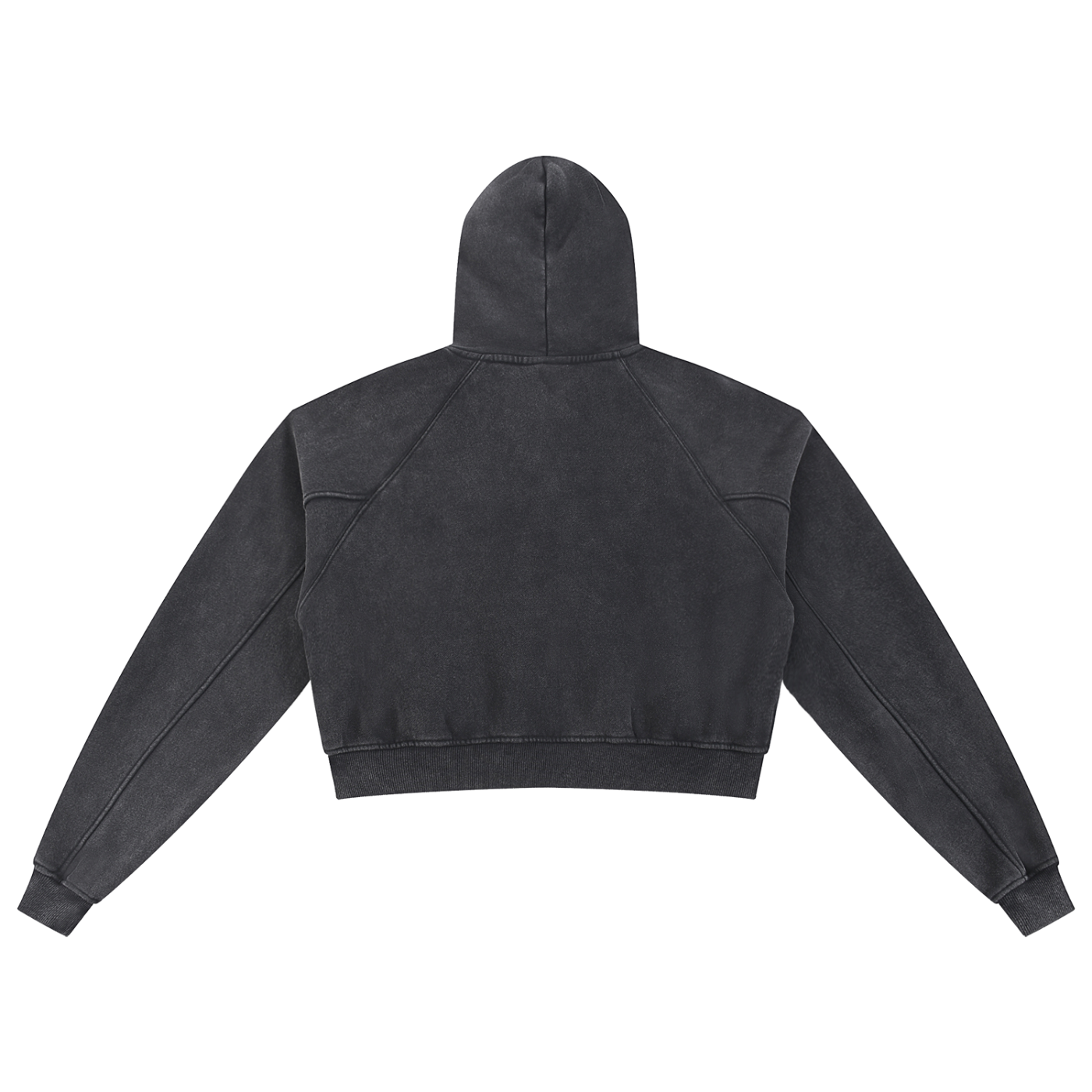 Washed Crop Hoodie - White Type