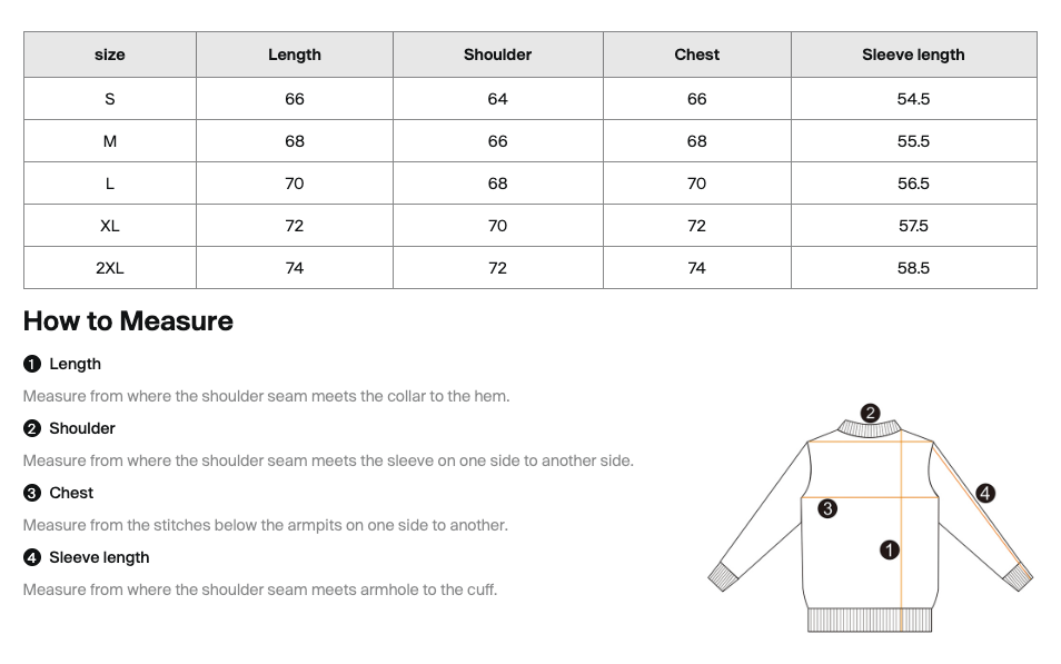 Size guide for Box Hoodie - White Type