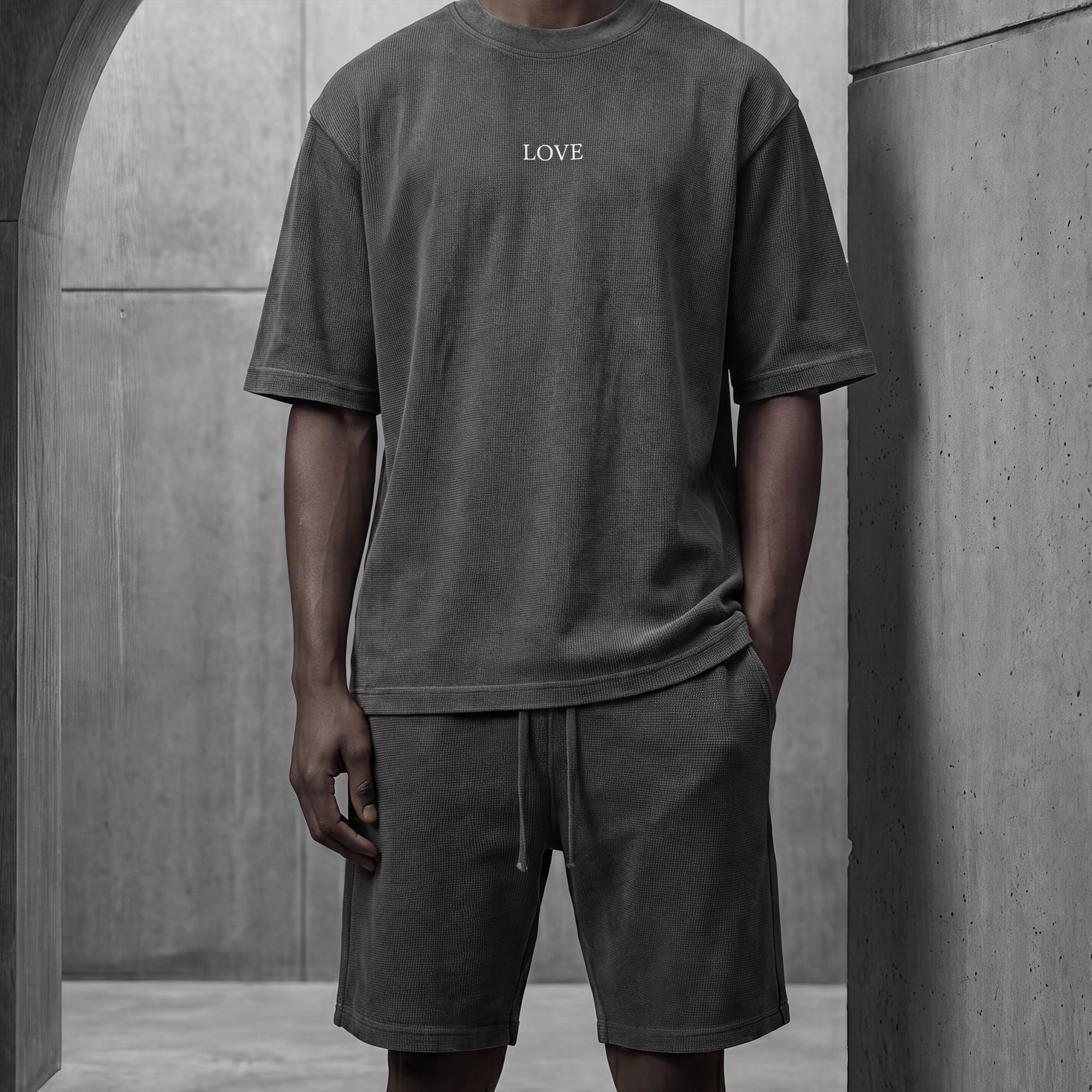 Waffle Tee - White Type