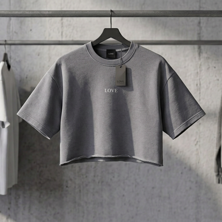 Raw Crop Top - White Type