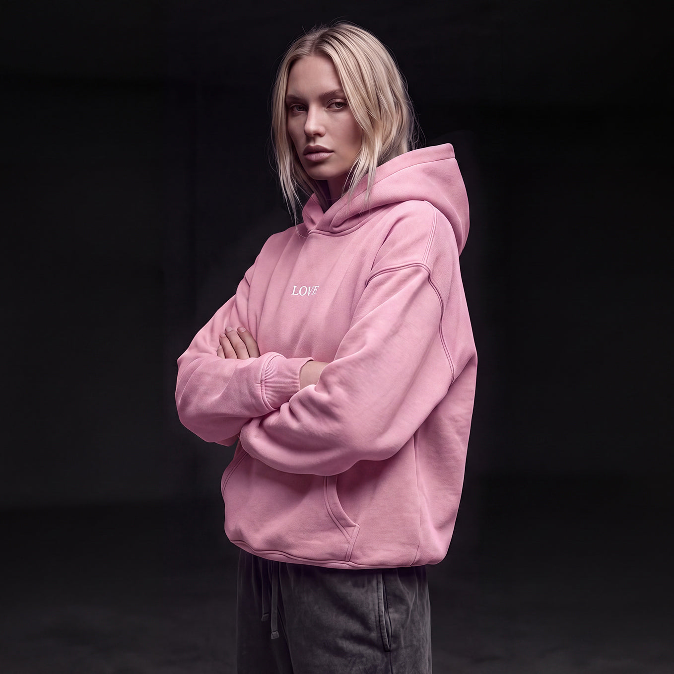 Oversized Hoodie - White Type