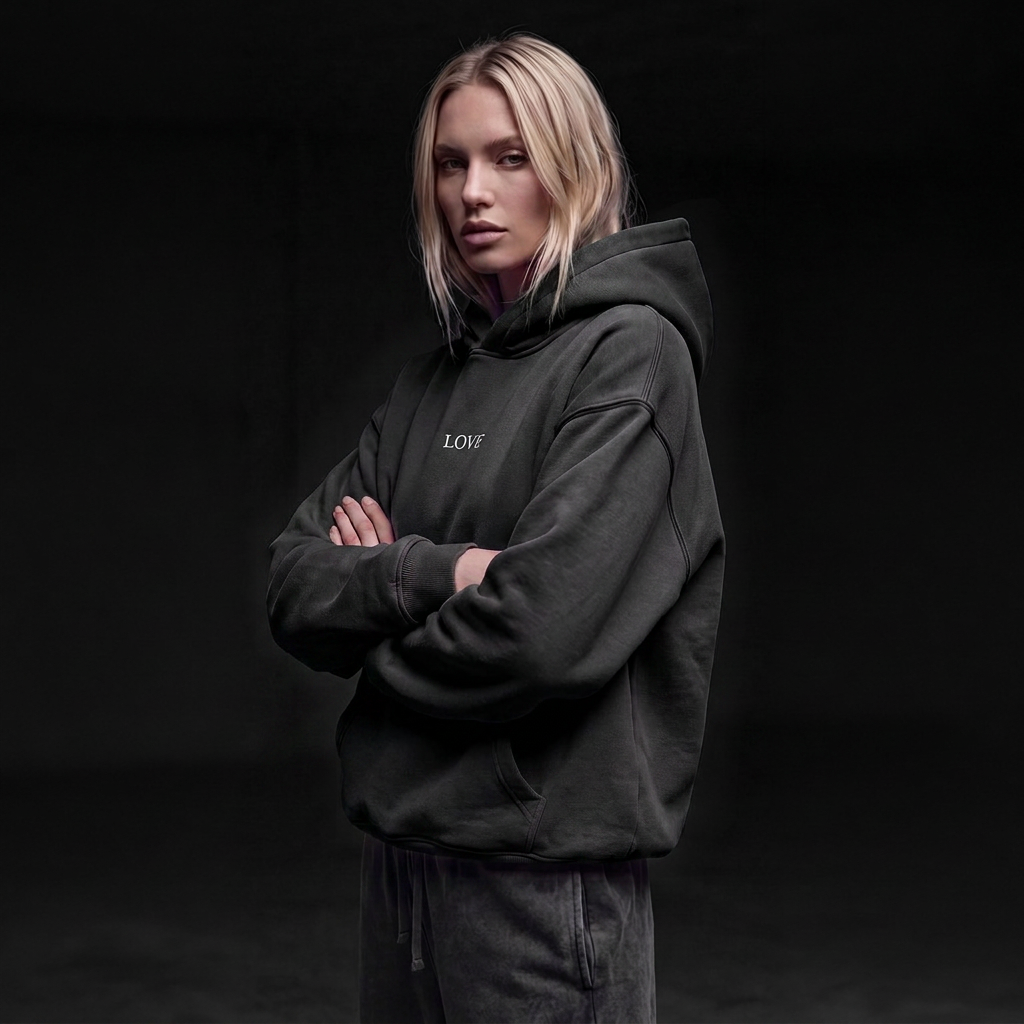 Oversized Hoodie - White Type