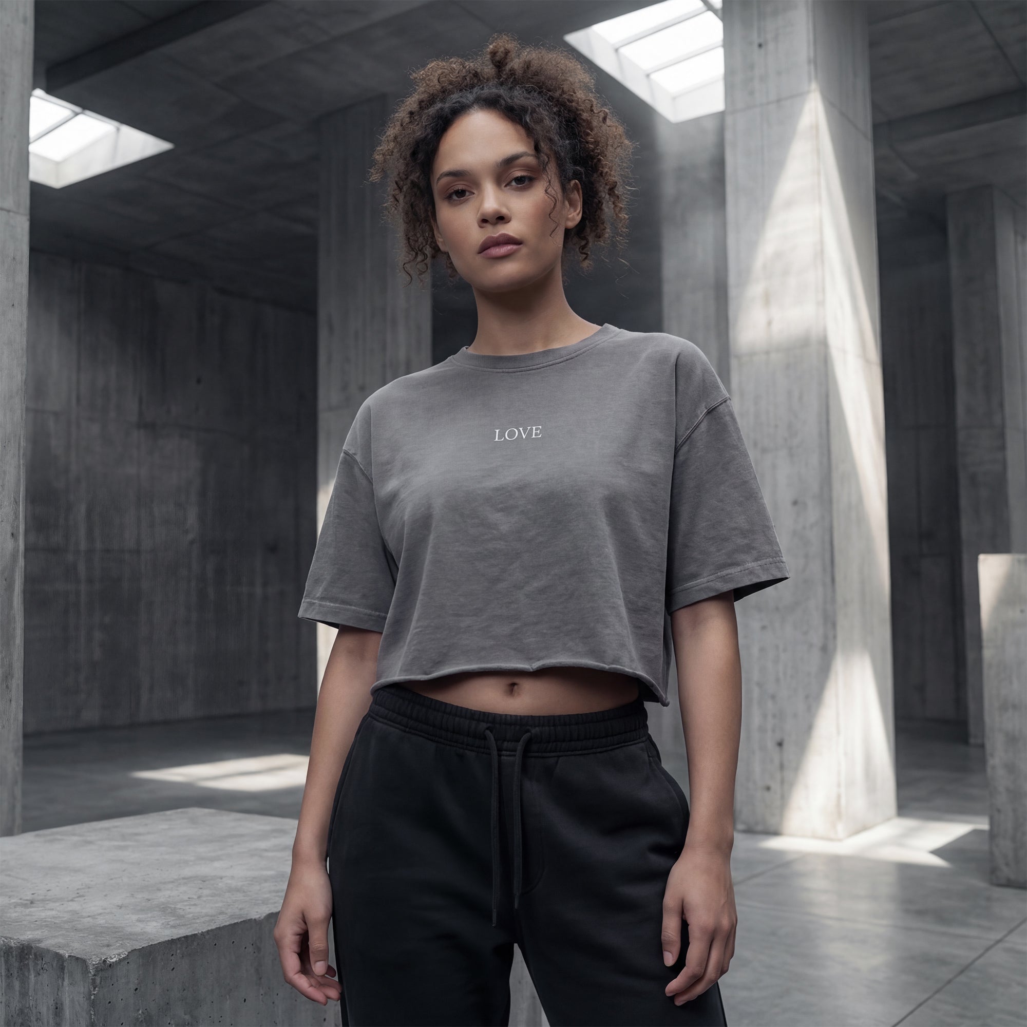 Raw Crop Top - White Type