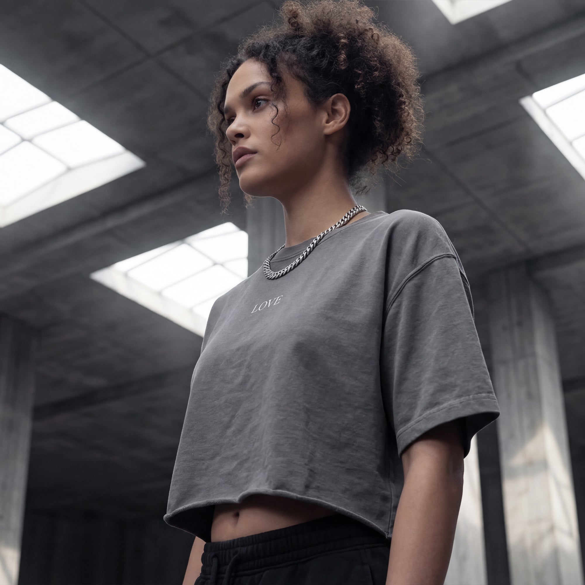 Raw Crop Top - White Type