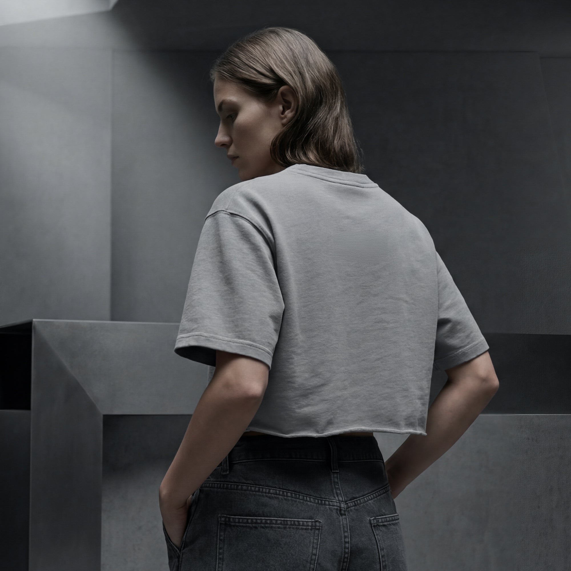 Raw Crop Top - White Type